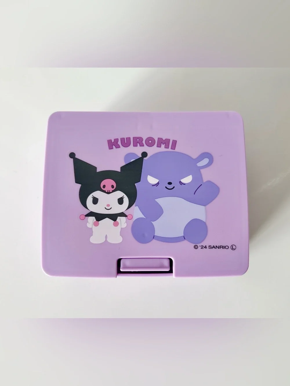 Kuromi Purple One-touch Pop Up Desk Storage Container Case NWT
